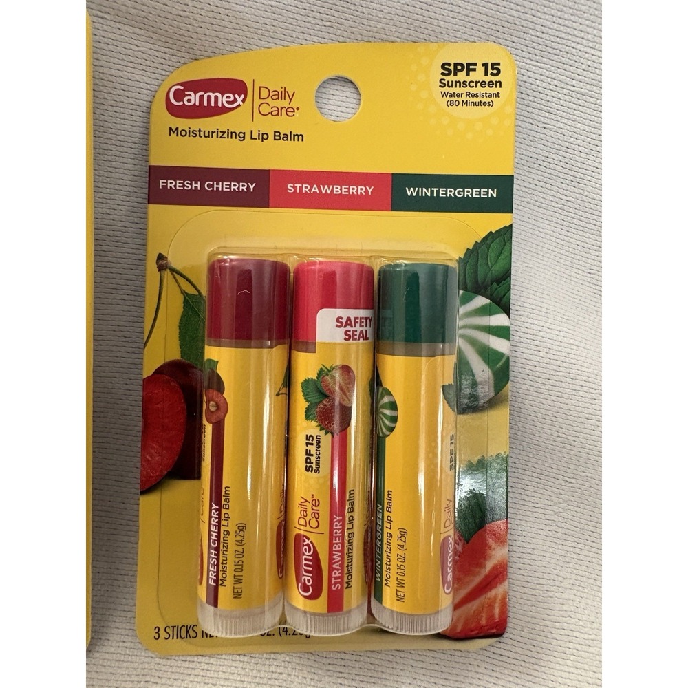 NEW Christmas Carmex Lip Balm Pack W/ Classic Carmex & Variety Pack 3 Packs - Picture 4 of 5